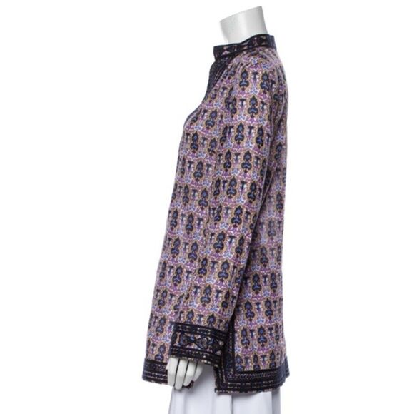 Tory Burch Printed Vneck Tunic Size 0 - Picture 2 of 6